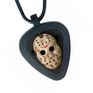 Jason Mask Friday The 13th Wars Pickbandz Real Guitar Pick Unisex Necklace